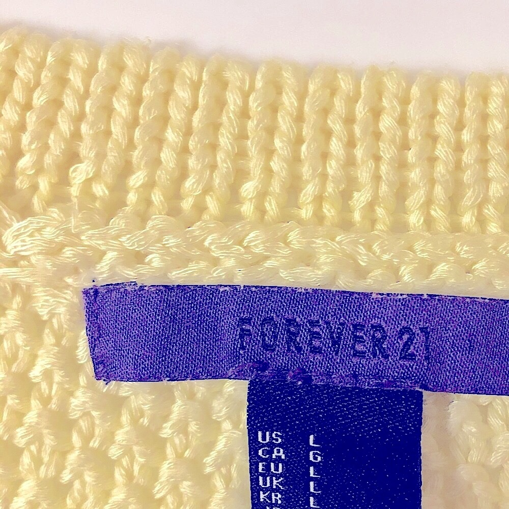 F21 Vibrant Yellow Knit Long Sleeve Sweater Top | small - Picture 6 of 6